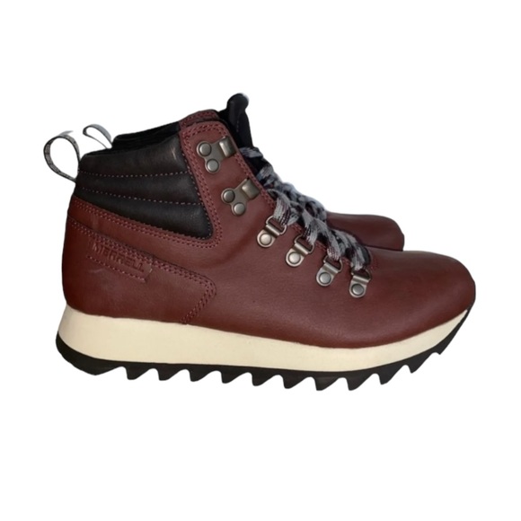 Merrell Alpine Hiker J003772 Womens Burgundy Lace Up Hiking Boots Size 7.5 - Picture 2 of 7